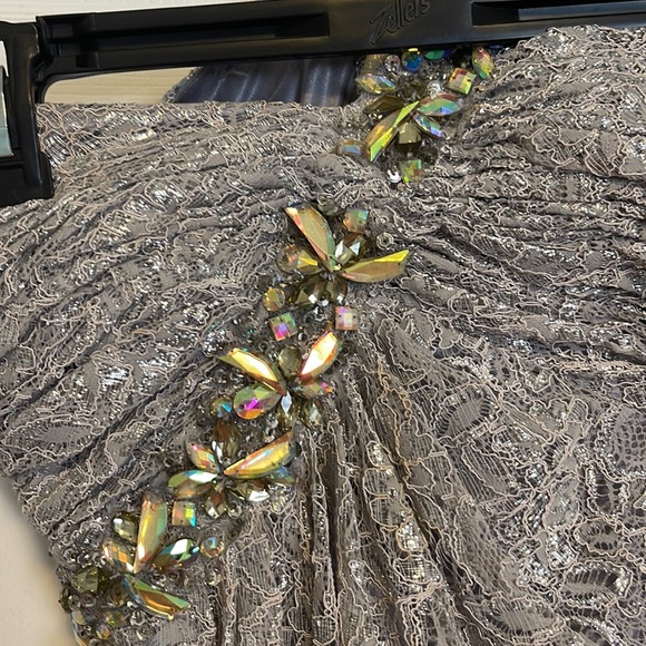 Silver Strapless/one-shoulder Prom Dress - Picture 3 of 8